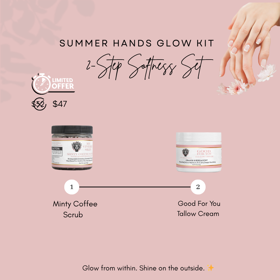 Summer Hands Glow Kit – Smooth, nourish, and restore dry hands with this essential seasonal duo from MyVivereSkin.

